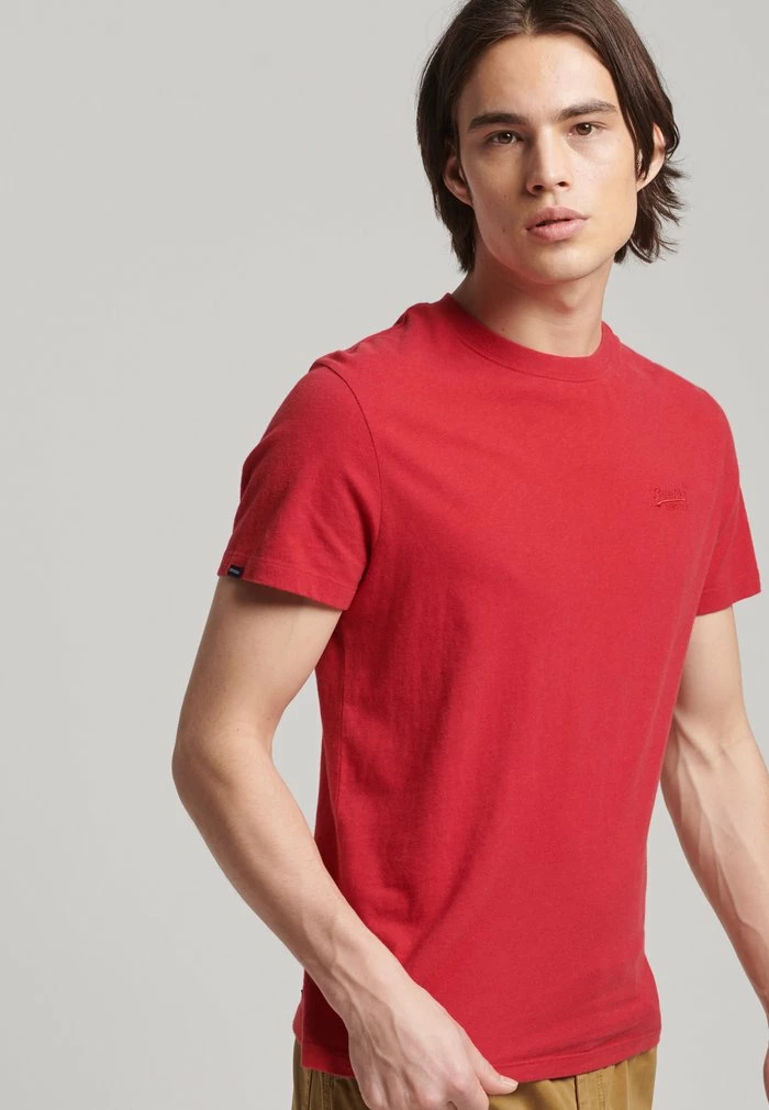 Superdry VINTAGE - Basic T-shirt - Work Red Marl 1 Superdry VINTAGE - Basic T-shirt - Work Red Marl