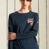 Superdry LONG SLEEVE - Long Sleeved Top - Eclipse Navy