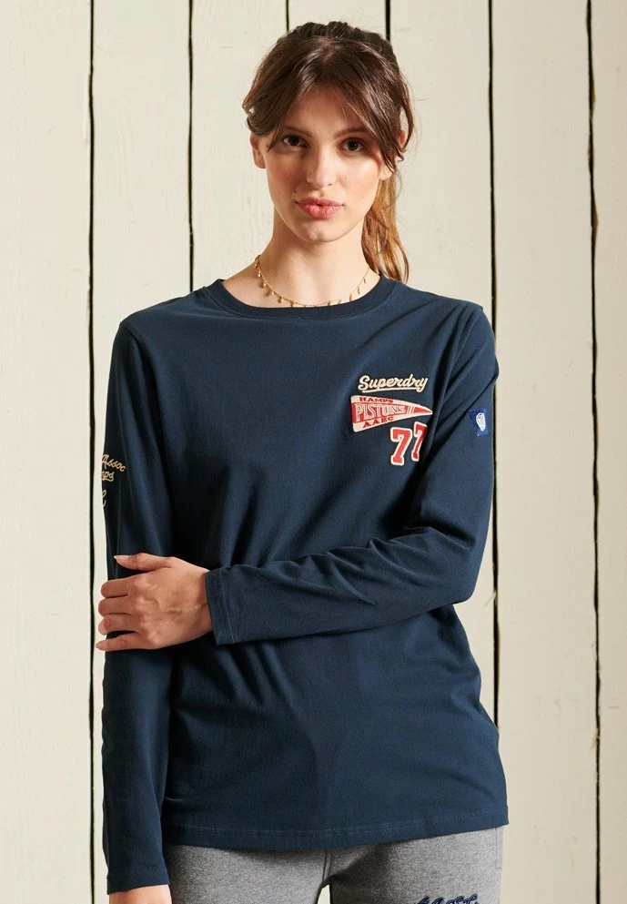 Superdry LONG SLEEVE - Long Sleeved Top - Eclipse Navy 1 Superdry LONG SLEEVE - Long Sleeved Top - Eclipse Navy