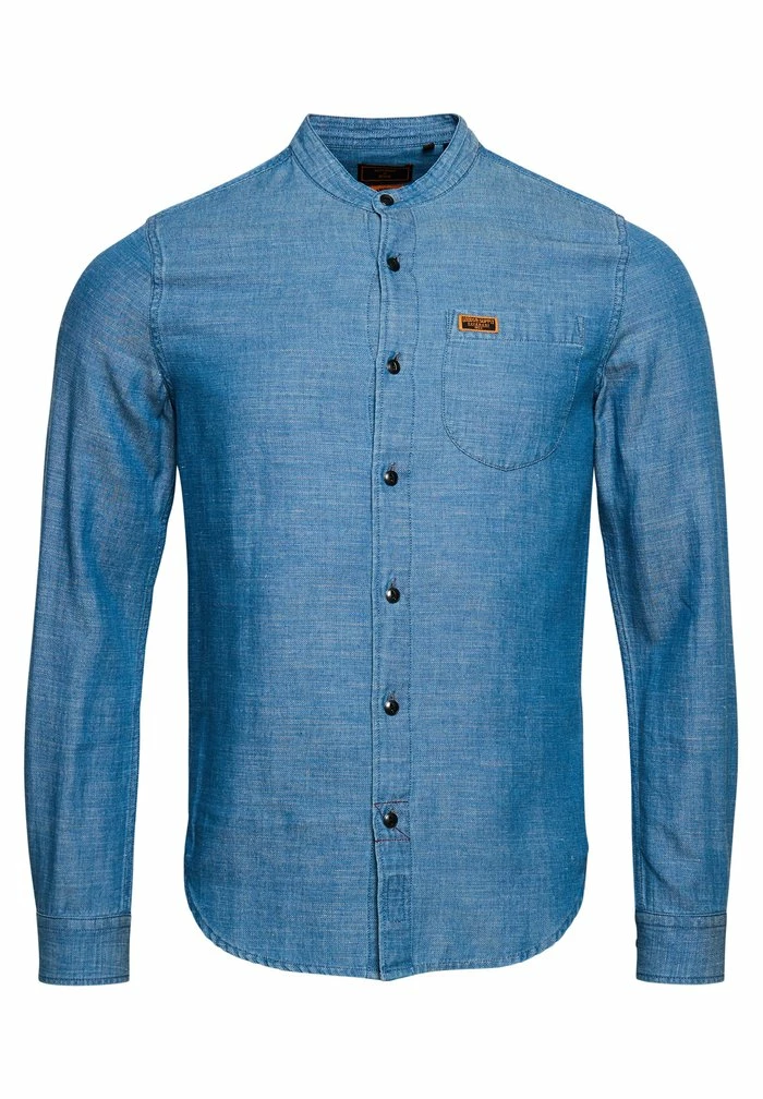 Superdry VINTAGE GRANDAD - Shirt - Indigo Slub Herringbone 6 Superdry VINTAGE GRANDAD - Shirt - Indigo Slub Herringbone - Image 6