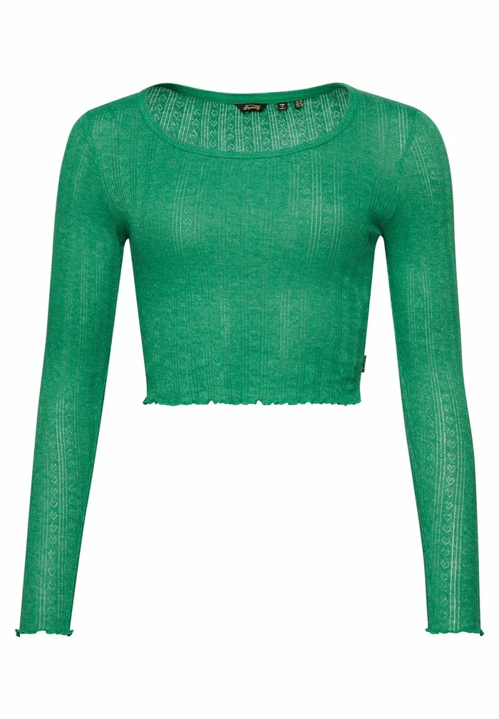 Superdry VINTAGE POINTELLE - Jumper - Field Green Marl 5 Superdry VINTAGE POINTELLE - Jumper - Field Green Marl - Image 5