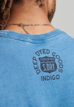 Superdry VINTAGE WALL SIGN - Print T-shirt - Bleach Indigo Wash Slub -Superdry Shop 27cb9b112da145deb92f4f64193c978d