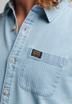 Superdry VINTAGE - Shirt - Light Wash Herringbone -Superdry Shop 27dafedaeff649229fc0e69222190e90