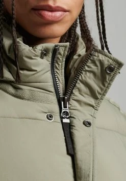 Superdry COCOON LONGLINE PUFFER - Winter Coat - Light Khaki -Superdry Shop 294f67712f1344ed9c5c4011a60941e4
