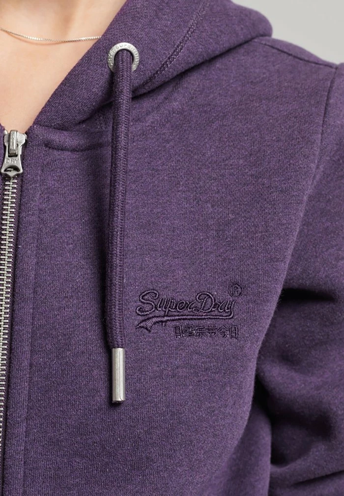 Superdry Zip-up Sweatshirt - Royal Purple Marl 2 Superdry Zip-up Sweatshirt - Royal Purple Marl - Image 2