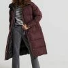 Superdry LONGLINE DUVET - Winter Coat - Rich Deep Burgundy