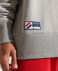 Superdry CODE LOGO APPLIQUE CREW - Sweatshirt - Grey Marl -Superdry Shop 2a4e0fabcfa645c0a9b2a71e341a6ab0