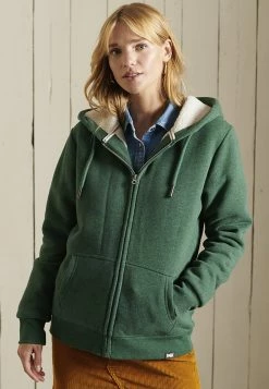 Superdry BORG LINED - Zip-up Sweatshirt - Green -Superdry Shop 2a535098a83f484285512d29d6f034c1