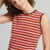 Superdry CALI STRIPE TANK - Top - Red Stripe