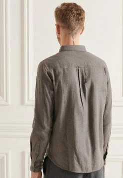 Superdry STUDIOS BRUSHED - Shirt - Dark Marl Herringbone -Superdry Shop 2a8d12d25fe1476193dfdf05c292e89f