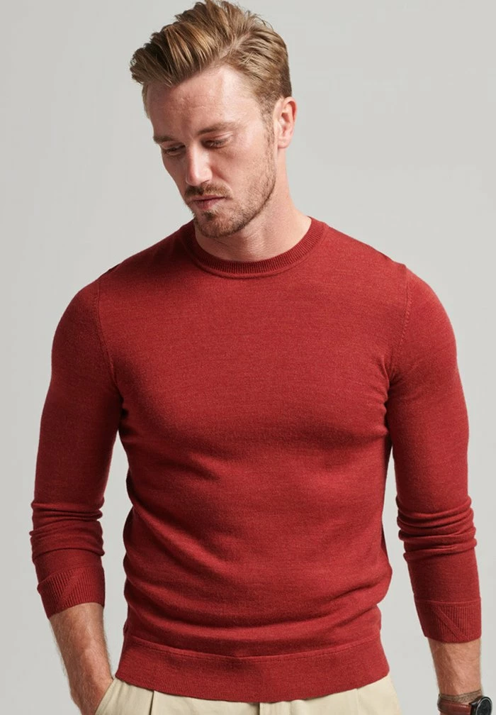 Superdry MERINO - Jumper - Furnace Red Marl 1 Superdry MERINO - Jumper - Furnace Red Marl