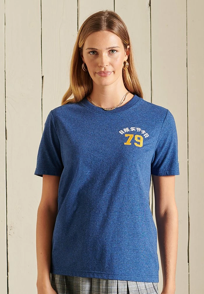 Superdry VL SOURCE TEE PAPAYA - Print T-shirt - Bright Blue Marl 1 Superdry VL SOURCE TEE PAPAYA - Print T-shirt - Bright Blue Marl