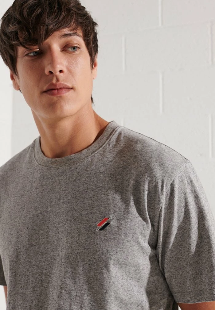 Superdry Basic T-shirt - Grey Slub Grindle 3 Superdry Basic T-shirt - Grey Slub Grindle - Image 3