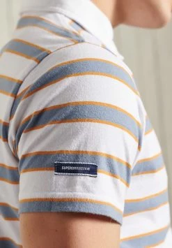 Superdry ACADEMY STRIPE - Polo Shirt - White -Superdry Shop 2afc882960774b02ba53c044205a1c33