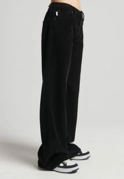 Superdry VINTAGE BAGGY CORD - Trousers - Washed Black