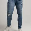 Superdry Slim Fit Jeans - Stanton Bright Blue Rip