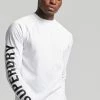 Superdry MOCK NECK - Long Sleeved Top - White Graphic