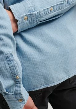 Superdry VINTAGE - Shirt - Light Wash Herringbone -Superdry Shop 2cab9d6c641e46d794aef41c5d6d34ef