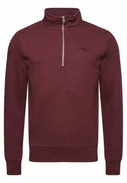Superdry VINTAGE LOGO HALF ZIP - Sweatshirt - Track Burgundy Marl -Superdry Shop 2cc893a4c17249d791f5856c96f0729a