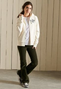 Superdry PRIDE IN - Zip-up Sweatshirt - Ecru