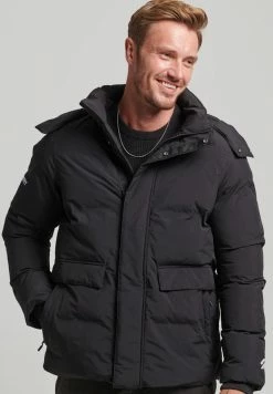 Superdry BOXY PUFFER - Winter Jacket - Black Graphic