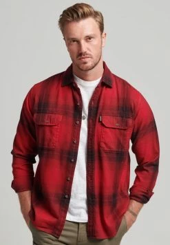 Superdry FLANNEL - Shirt - Blacksmith Ombre Red