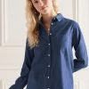 SUPERDRY CLASSIC CHAMBRAY - Button-down Blouse - Indigo Chambray