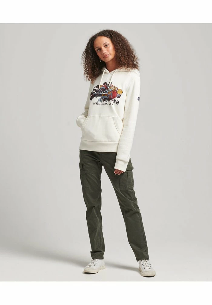 Superdry VINTAGE NARRATIVE - Hoodie - Ecru 2 Superdry VINTAGE NARRATIVE - Hoodie - Ecru - Image 2