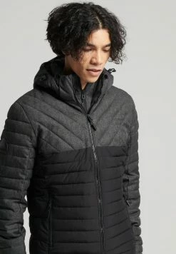 Superdry TWEED MIX FUJI - Winter Jacket - Charcoal Herringbone -Superdry Shop 2dccfa022f724bffb2793d72eb635021