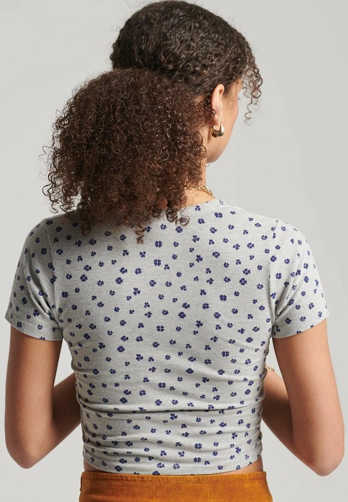 Superdry VINTAGE TINY - Print T-shirt - Grey Marl Navy Ditsy 2 Superdry VINTAGE TINY - Print T-shirt - Grey Marl Navy Ditsy - Image 2