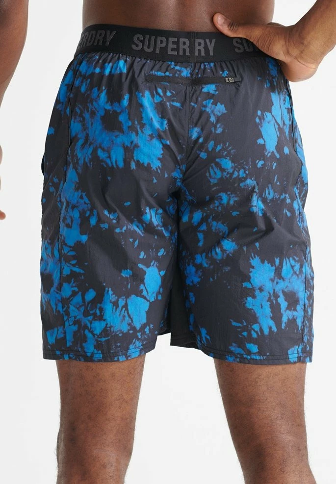 Superdry RUN TRACK - Shorts - Blue Tie Dye 2 Superdry RUN TRACK - Shorts - Blue Tie Dye - Image 2