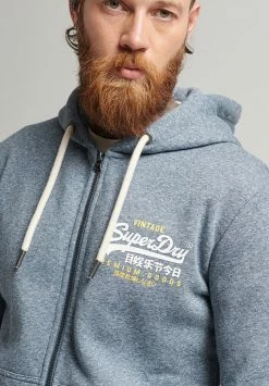 Superdry CLASSIC GRAPHIC LOGO - Zip-up Sweatshirt - Tois Blue Grit -Superdry Shop 2e86a9ee35df468798d285bfddfcfc9f