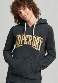 Superdry BRAND MARK METAL - Hoodie - Heavy Amp Black
