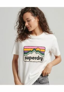 Superdry VINTAGE TERRAIN - Print T-shirt - Winter White