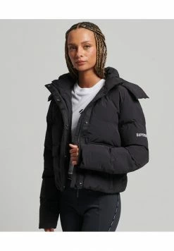 Superdry TRAIN BOXY PUFFER - Winter Jacket - Black