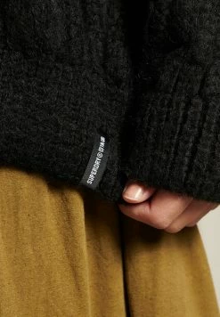Superdry CABLE - Cardigan - Black -Superdry Shop 2f115199e16d42c2bceafa7fda241aba