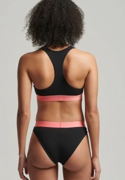 Superdry Bikini Bottoms - Black Fluro Coral