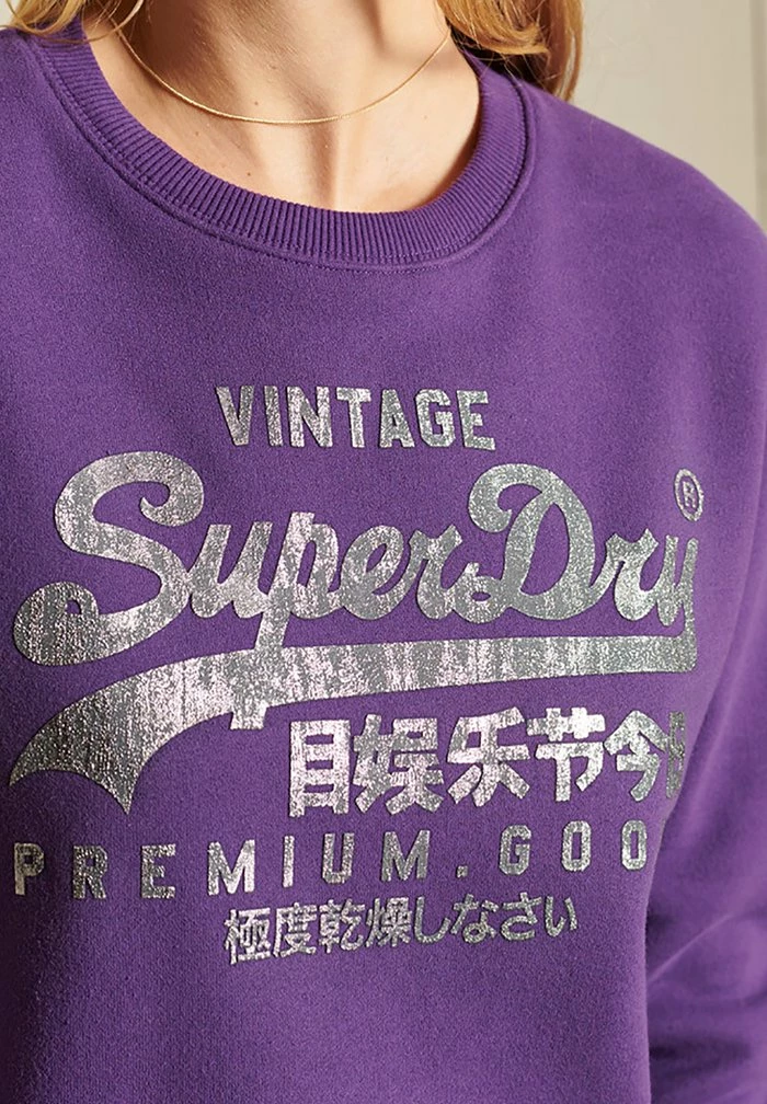 Superdry VINTAGE TONAL - Sweatshirt - Purple 2 Superdry VINTAGE TONAL - Sweatshirt - Purple - Image 2