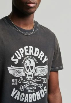 Superdry VINTAGE REWORK CLASSIC - Print T-shirt - Black
