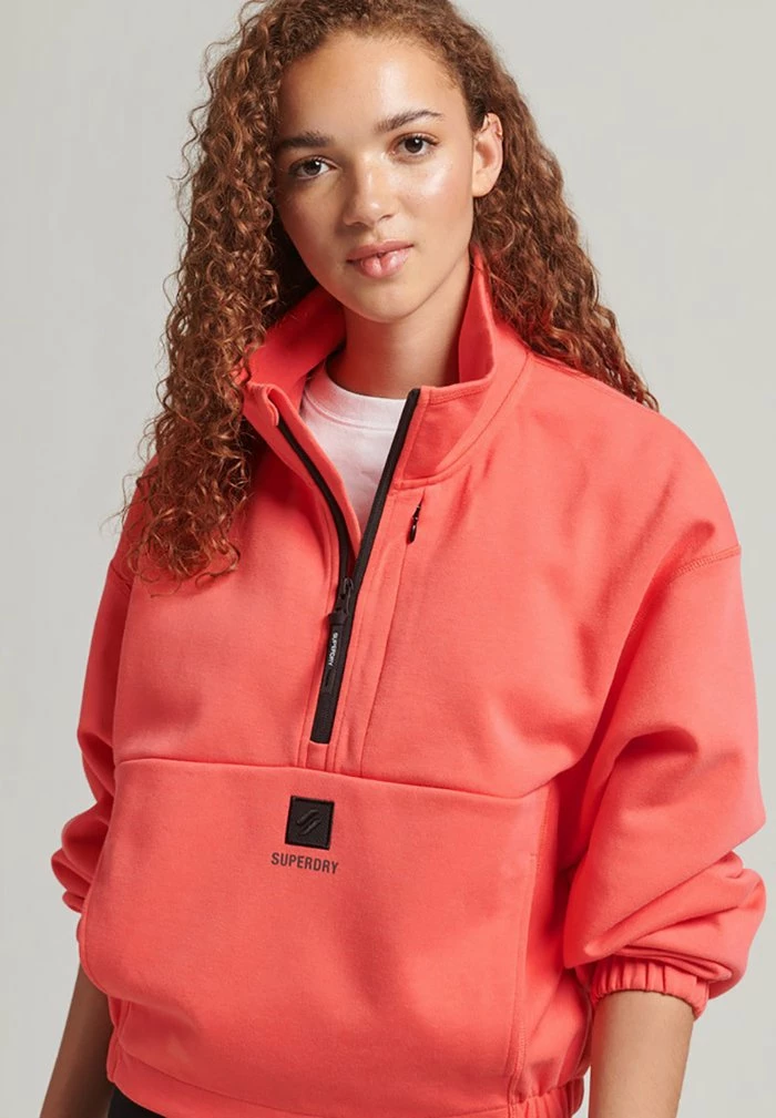 Superdry BATWING - Sweatshirt - Hyper Fire Coral 1 Superdry BATWING - Sweatshirt - Hyper Fire Coral