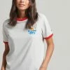Superdry VINTAGE COOPER NOSTALGIA - Print T-shirt - Grey Marl Flare Red