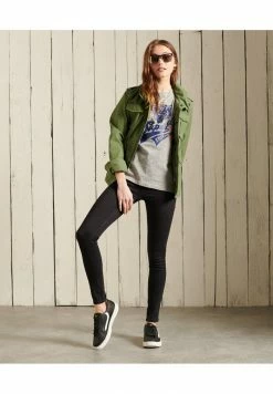 Superdry BONDED VARSITY - Print T-shirt - Collective Dark Grey Grit