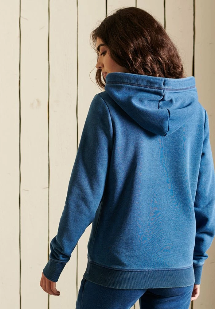 Superdry VINTAGE LOGO EMBROIDERED - Hoodie - Mid Indigo 2 Superdry VINTAGE LOGO EMBROIDERED - Hoodie - Mid Indigo - Image 2