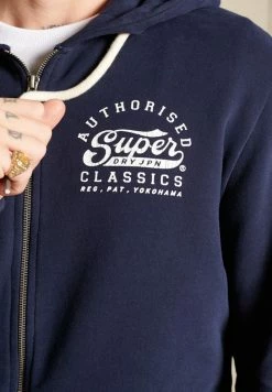 Superdry SCRIPT STYLE COLLEGE - Zip-up Sweatshirt - Nautical Navy