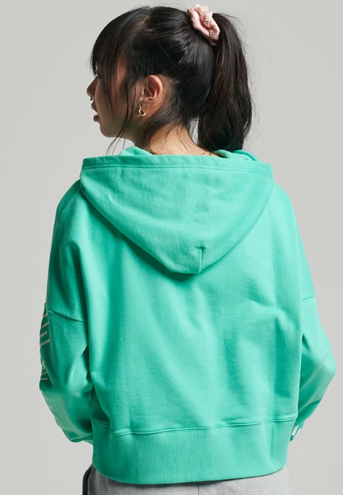 Superdry CROP BOX - Hoodie - Tropical Green 2 Superdry CROP BOX - Hoodie - Tropical Green - Image 2