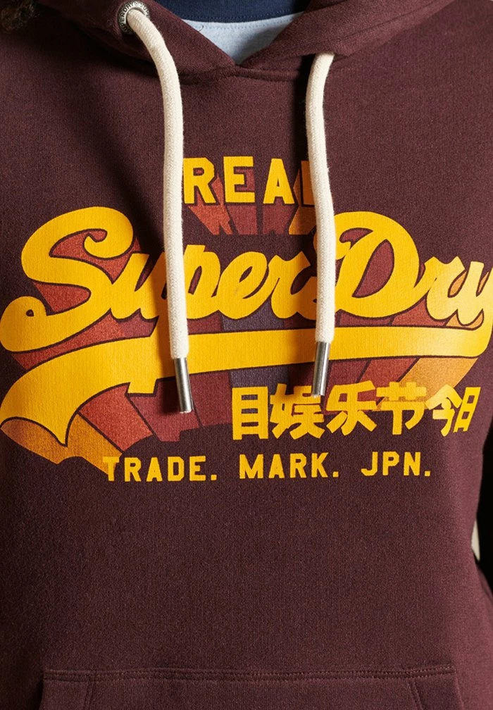 Superdry VINTAGE LOGO RAINBOW - Hoodie - Rich Deep Burgundy 4 Superdry VINTAGE LOGO RAINBOW - Hoodie - Rich Deep Burgundy - Image 4