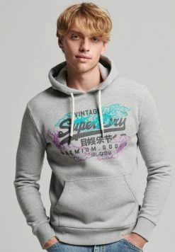 Superdry VINTAGE NARRATIVE - Hoodie - Grey Marl