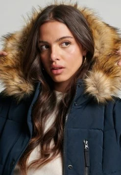 Superdry LONGLINE FAUX FUR EVEREST COAT - Winter Coat - Eclipse Navy -Superdry Shop 324175f5fa99441585755b6803c42cd5