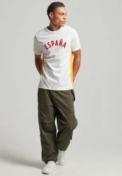 Alternative view of Superdry RINGSPUN FOOTBALL SPAIN - Print T-shirt - Winter White