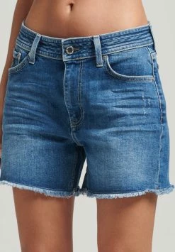 Superdry VINTAGE MID - Denim Shorts - Madison Mid Blue